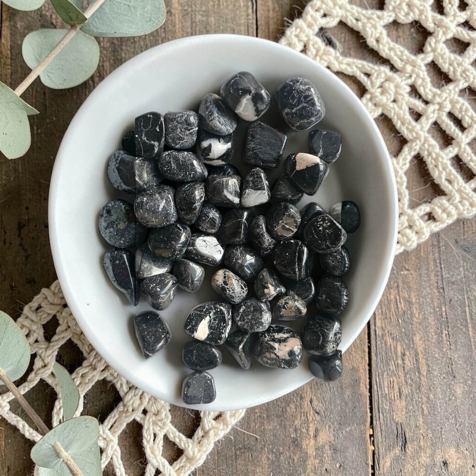 Black Tourmaline Crystal Tumbles