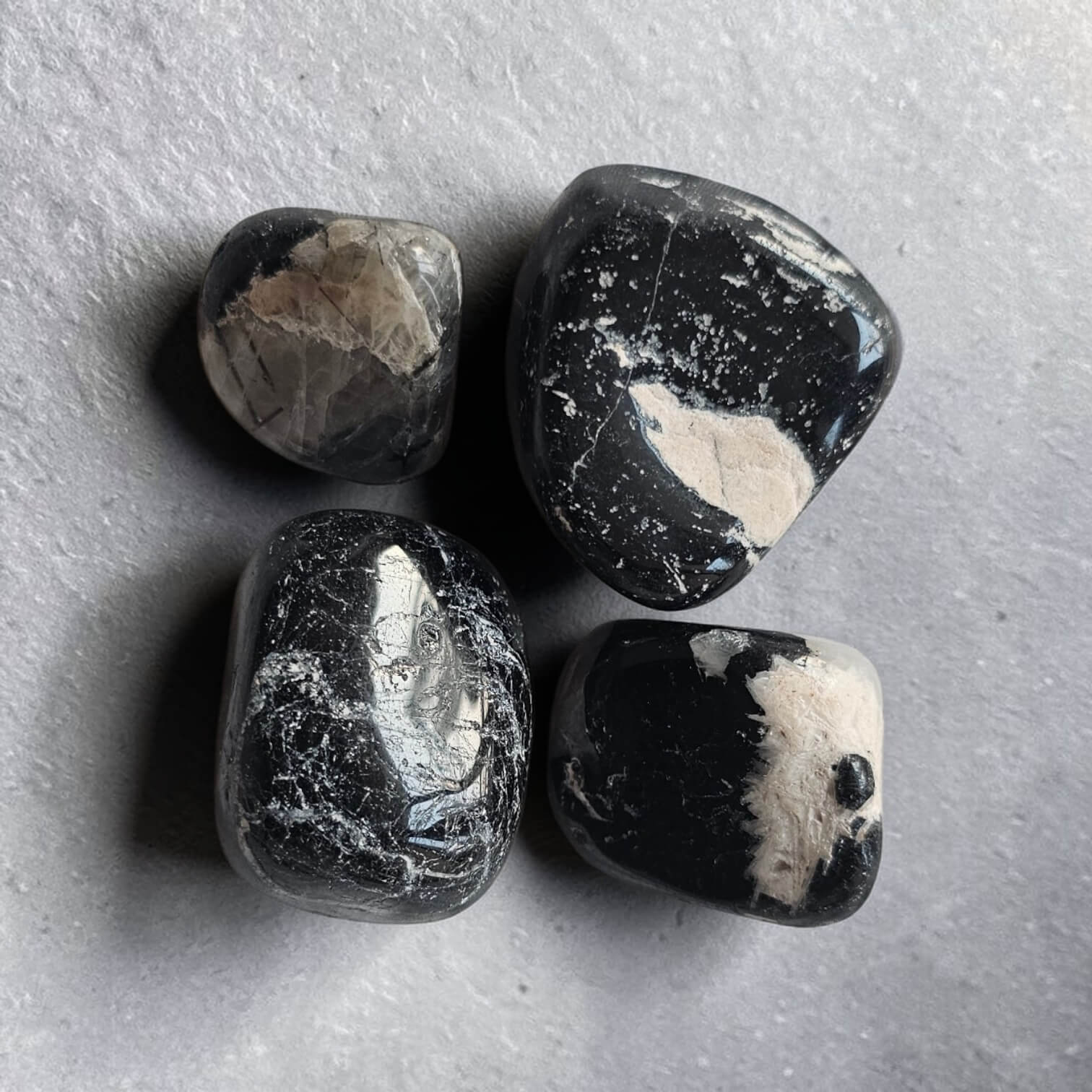 Black Tourmaline Crystal Tumbles