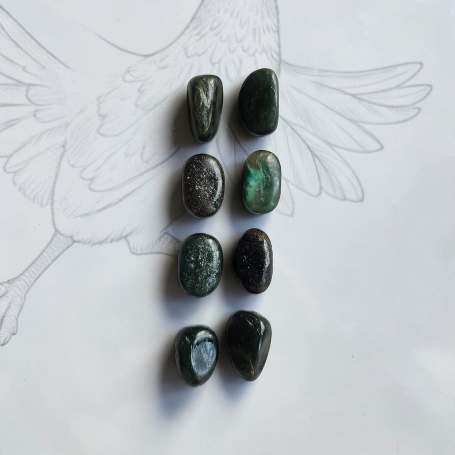 Green Jade Crystal Tumbles