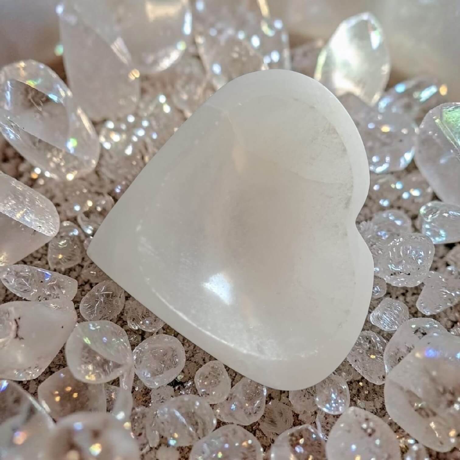 Heart Shape Selenite Charging Bowl