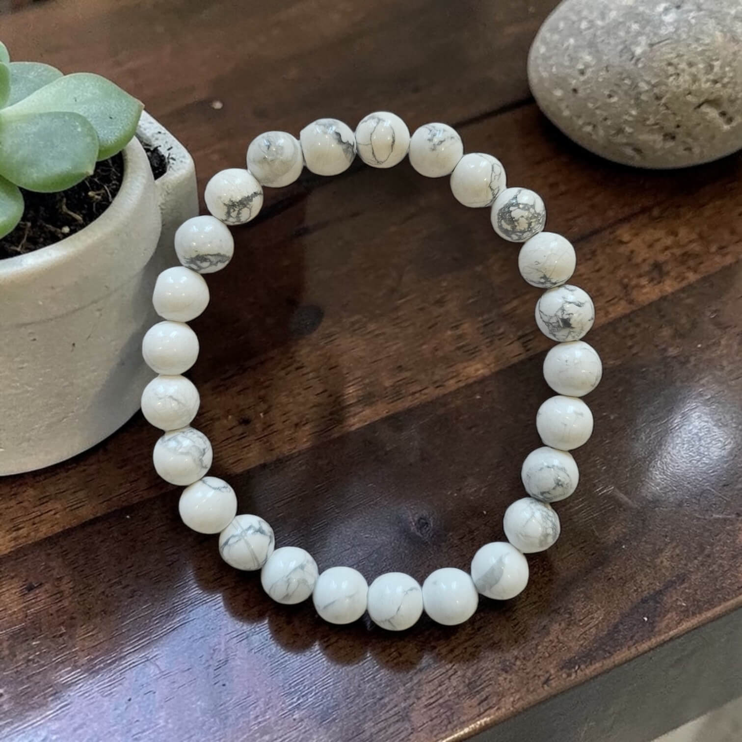 🤍 Howlite Crystal Bracelet  - Calm Mind, Patience & Stress Relief 🤍
