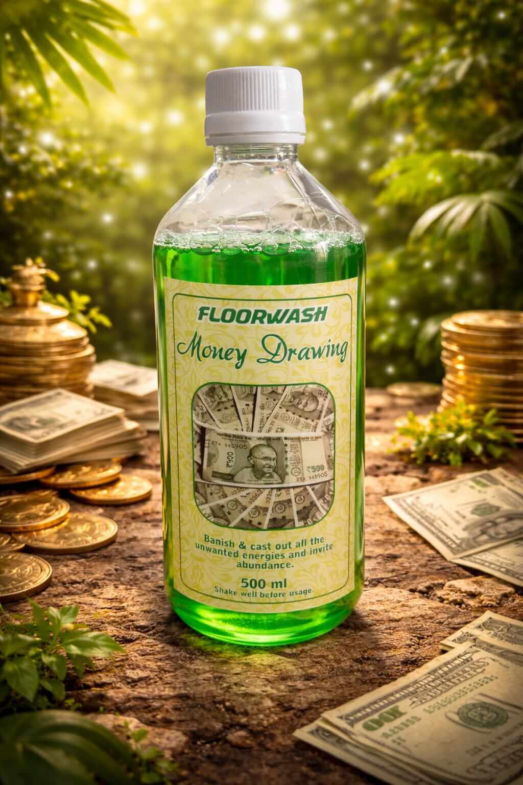 Money Drawing Floor Wash for Prosperity & Positive Energy