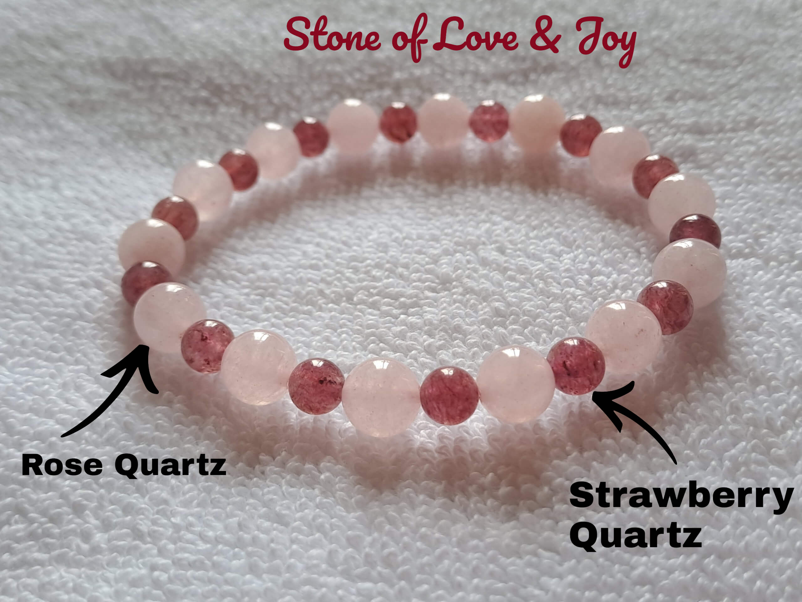 Rose Quartz & Strawberry Quartz Bracelet: Pure Love, Harmony  & Joy ❤️