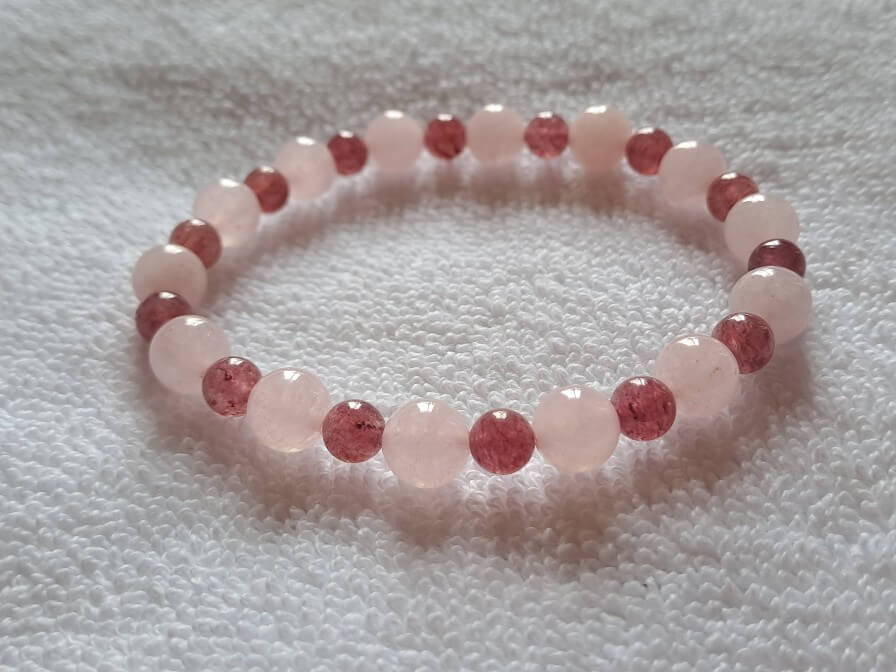 Rose Quartz & Strawberry Quartz Bracelet: Pure Love, Harmony  & Joy ❤️