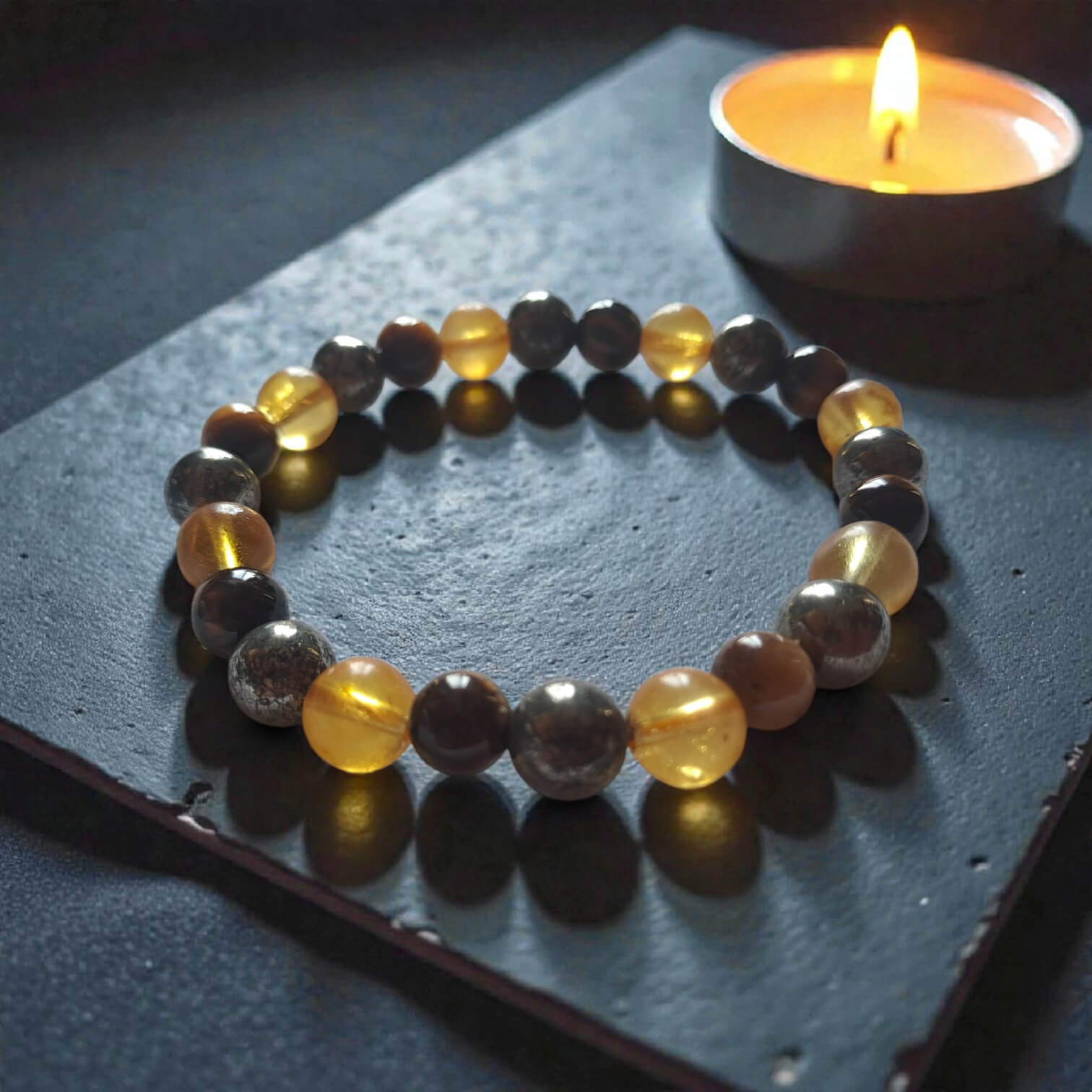 🖤 Triple Protection Crystal Bracelet - Grounding, Protection & Courage Trio 🛡️